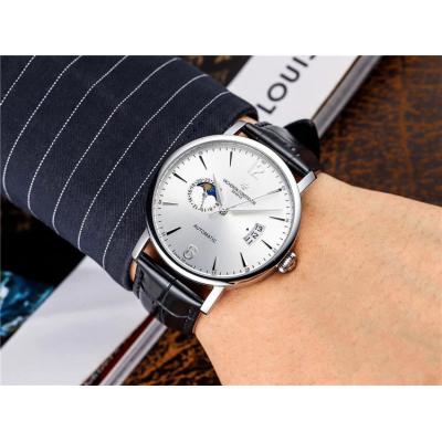 Replica Patrimony Japan Miyota 8217 Automatic Movement Mens Watch Silver Dial Leather Strap E51