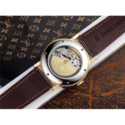 Replica Patrimony Japan Miyota 8217 Automatic Movement Mens Watch Silver Dial Leather Strap E51