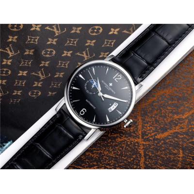 Replica Patrimony Japan Miyota 8217 Automatic Movement Mens Watch Silver Dial Leather Strap E51