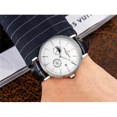 Replica Patrimony A21j Automatic Movement Mens Watch White Dial Leather Strap E53