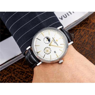 Replica Patrimony A21j Automatic Movement Mens Watch White Dial Leather Strap E53