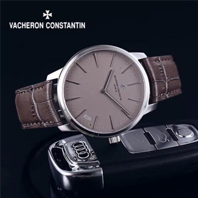 Replica Patrimony A2824 Automatic Movement Mens Watch White Dial Leather Strap E69