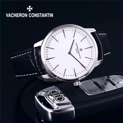 Replica Patrimony A2824 Automatic Movement Mens Watch White Dial Leather Strap E69