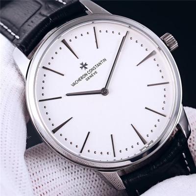 Replica Patrimony A2824 Automatic Movement Mens Watch White Dial Leather Strap E69