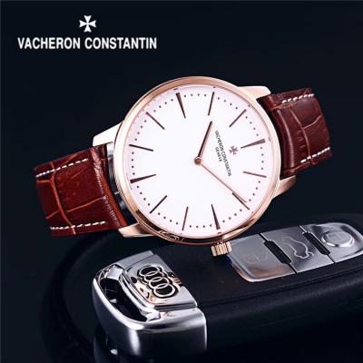 Replica Patrimony A2824 Automatic Movement Mens Watch White Dial Leather Strap E69