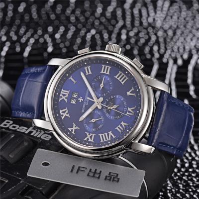 Replica Traditionnelle A21j Automatic Movement Mens Watch Blue Dial Leather Strap B E70