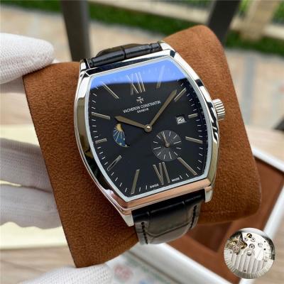 Replica Malte A21j Automatic Movement Mens Watch Black Dial Leather Strap B E75