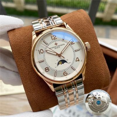 Replica Fiftysix A21j Automatic Movement Mens Watch White Dial Two Tone Rose Gold A E76