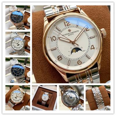 Replica Fiftysix A21j Automatic Movement Mens Watch White Dial Two Tone Rose Gold A E76