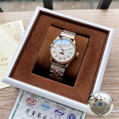 Replica Fiftysix A21j Automatic Movement Mens Watch White Dial Two Tone Rose Gold A E76