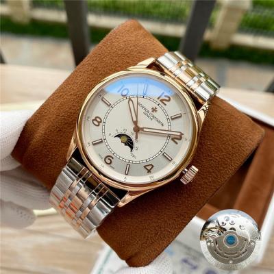 Replica Fiftysix A21j Automatic Movement Mens Watch White Dial Two Tone Rose Gold A E76