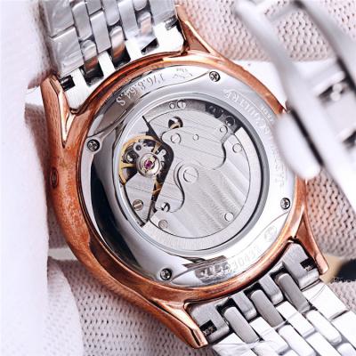 Replica Patrimony A21j Automatic Movement Mens Watch Black Dial Two Tone Rose Gold C E84