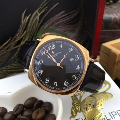 Replica Harmony A2813 Automatic Movement Mens Watch Black Dial Leather Strap E86