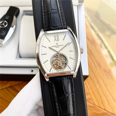 Replica Malte A21j Automatic Movement Mens Watch White Tourbillon Dial Leather Strap A E101