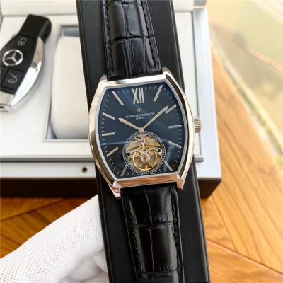 Replica Malte A21j Automatic Movement Mens Watch White Tourbillon Dial Leather Strap A E101