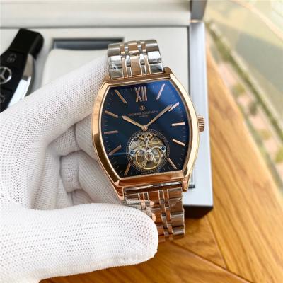 Replica Malte A21j Automatic Movement Mens Watch White Tourbillon Dial Two Tone Rose Gold B E101