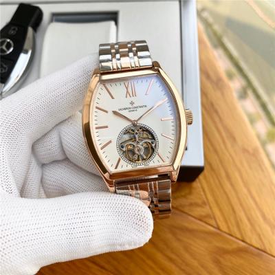 Replica Malte A21j Automatic Movement Mens Watch White Tourbillon Dial Two Tone Rose Gold B E101