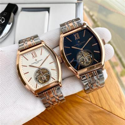 Replica Malte A21j Automatic Movement Mens Watch White Tourbillon Dial Two Tone Rose Gold B E101