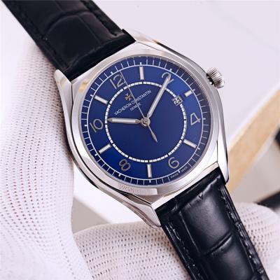 Replica Fiftysix A21j Automatic Movement Mens Watch Blue Dial Leather Strap E102