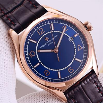 Replica Fiftysix A21j Automatic Movement Mens Watch Blue Dial Leather Strap E102