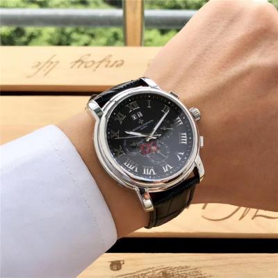 Replica Traditionnelle A21j Automatic Movement Mens Watch Black Dial Leather Strap A E104