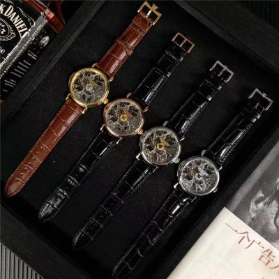 Replica Les Cabinotiers A21j Automatic Movement Mens Watch Skeleton Dial Diamonds Case Leather Strap E106