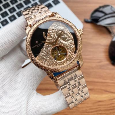 Replica Les Cabinotiers A21j Automatic Movement Mens Watch Black Tourbillon Dial Yellow Gold A E108