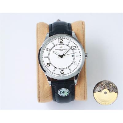 Replica Traditionnelle A21j Automatic Movement Mens Watch White Dial Leather Strap E116