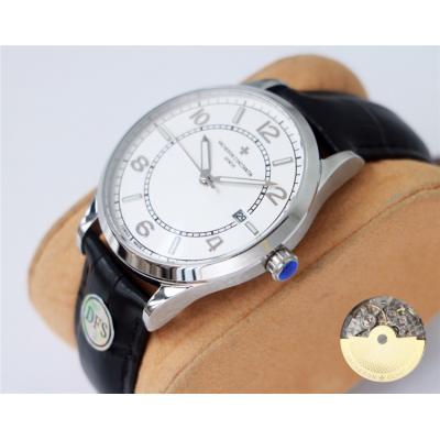 Replica Traditionnelle A21j Automatic Movement Mens Watch White Dial Leather Strap E116