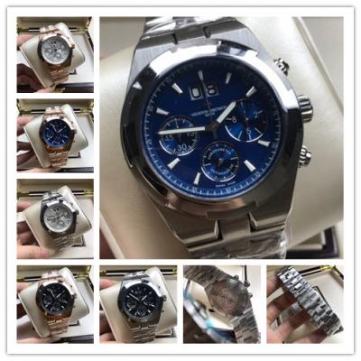 Replica Overseas Japan Quartz Chronograph Movement Mens Watch Blue Dial Stainless Steel E119