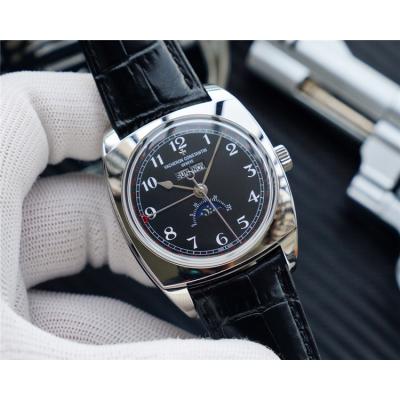 Replica Harmony A2824 Automatic Movement Mens Watch Black Dial Leather Strap E122