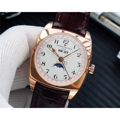 Replica Harmony A2824 Automatic Movement Mens Watch Black Dial Leather Strap E122