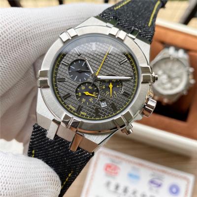 Replica Overseas A21j Automatic Movement Mens Watch Gray Dial Leather Strap B E123