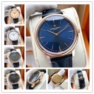 Replica Patrimony Japan Miyota 8215 Automatic Movement Mens Watch Blue Dial Leather Strap B E126