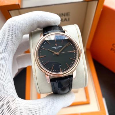 Replica Patrimony Japan Miyota 8215 Automatic Movement Mens Watch Black Dial Leather Strap E127