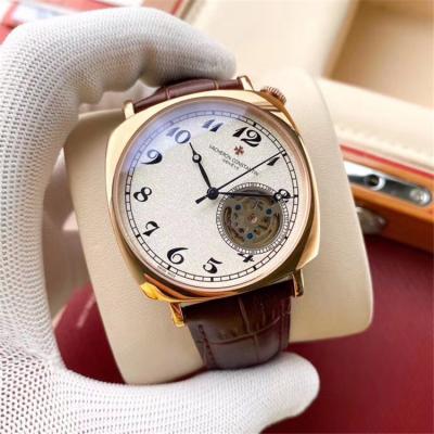 Replica Harmony A21j Automatic Movement Mens Watch White Tourbillon Dial Leather Strap A E130