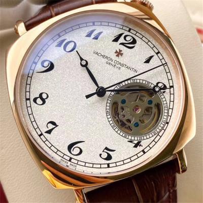 Replica Harmony A21j Automatic Movement Mens Watch White Tourbillon Dial Leather Strap A E130