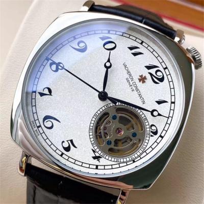 Replica Harmony A21j Automatic Movement Mens Watch White Tourbillon Dial Leather Strap A E130