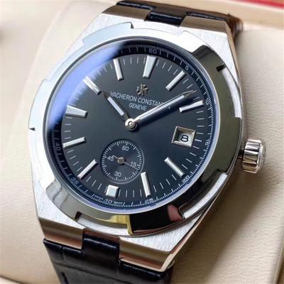 Replica Overseas A21j Automatic Movement Mens Watch Silver Dial Leather Strap E132