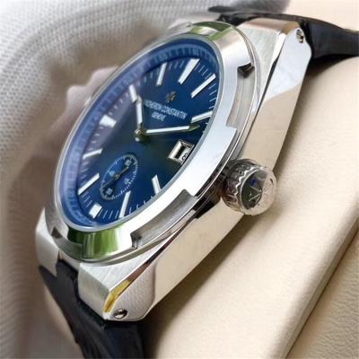 Replica Overseas A21j Automatic Movement Mens Watch Silver Dial Leather Strap E132