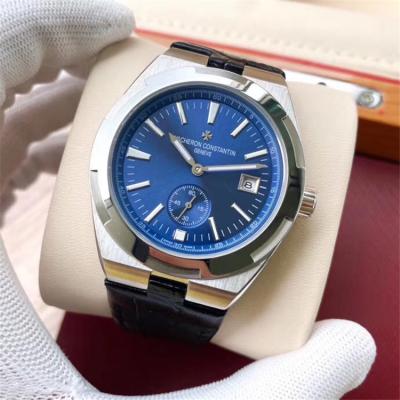 Replica Overseas A21j Automatic Movement Mens Watch Silver Dial Leather Strap E132