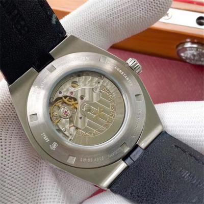 Replica Overseas A21j Automatic Movement Mens Watch Silver Dial Leather Strap E132