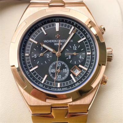 Replica Overseas A21j Automatic Movement Mens Watch Black Dial Rose Gold E133