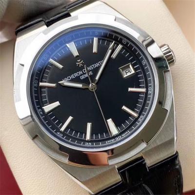 Replica Overseas A21j Automatic Movement Mens Watch Black Dial Leather Strap E134