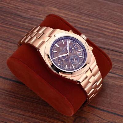 Replica Overseas A21j Automatic Movement Mens Watch Blue Dial Rose Gold E136