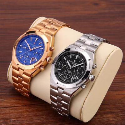 Replica Overseas A21j Automatic Movement Mens Watch Blue Dial Rose Gold E136