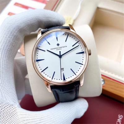 Replica Patrimony A21j Automatic Movement Mens Watch White Dial Leather Strap E139