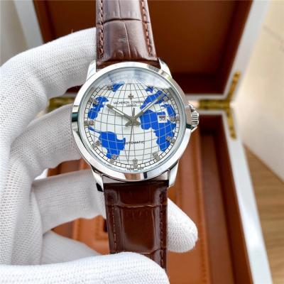 Replica Overseas A21j Automatic Movement Mens Watch Earth Dial Leather Strap B E149