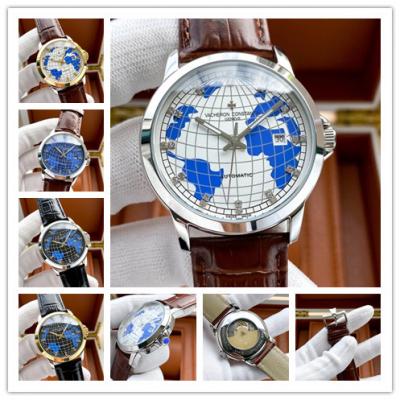 Replica Overseas A21j Automatic Movement Mens Watch Earth Dial Leather Strap B E149