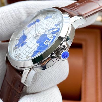 Replica Overseas A21j Automatic Movement Mens Watch Earth Dial Leather Strap B E149